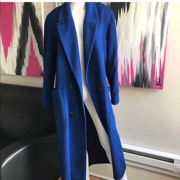 Vintage Jackets & Blazers - Vintage Brilliant Blue Wool Coat